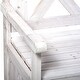 preview thumbnail 5 of 18, Cream White Rustic Solid Fir Wood Storage Boxes with Bench and 4 Wooden Legs for Porch Deck Garden and Balcony