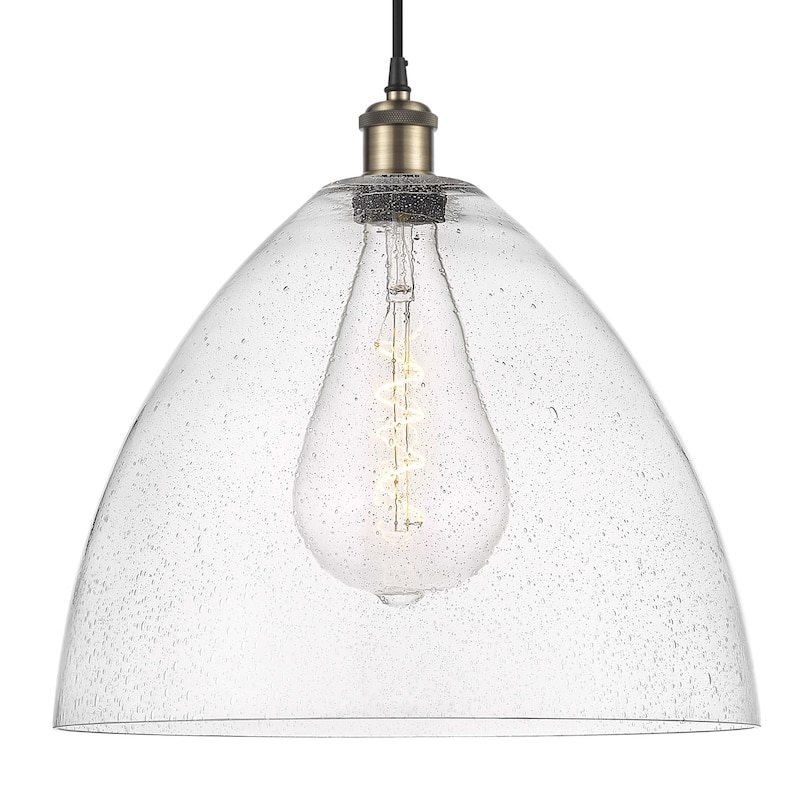 Innovations Lighting 516-1P-19-16 Bristol Pendant Bristol Glass 16" - Black Antique Brass / Seedy