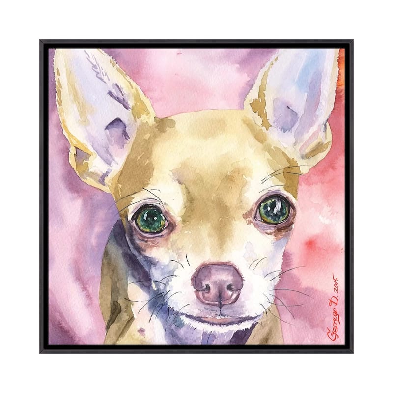 iCanvas "Chihuahua" by George Dyachenko Framed - 12x12 - Ebony