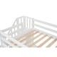 preview thumbnail 12 of 10, Wood Twin Loft Bed with Desk & Drawers, Staircase & Guardrails, White