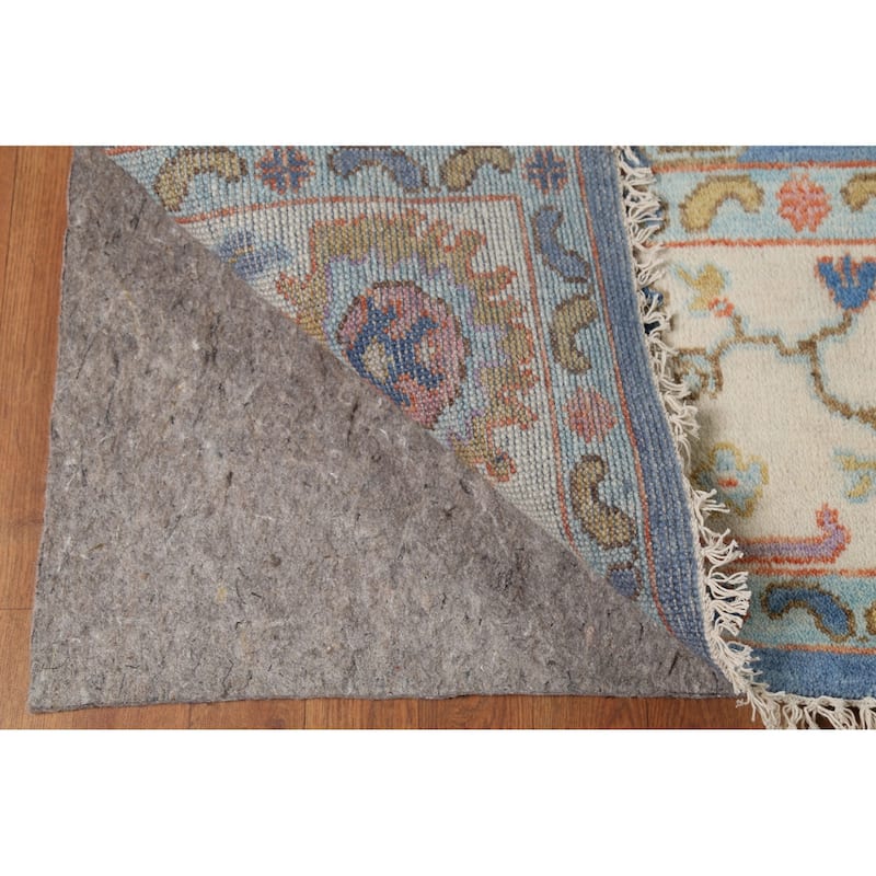 Blue Oushak Oriental Area Rug Hand-Knotted Wool Carpet - 7'9"x 10'2"