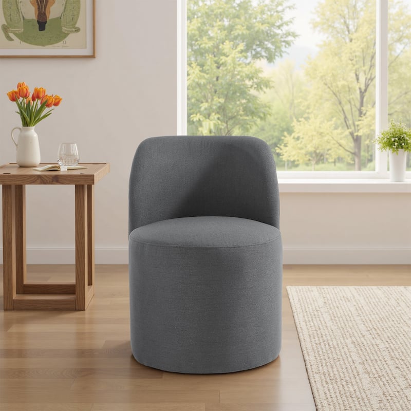 Modern Linen Upholstery Dining Chair Barrel Chair