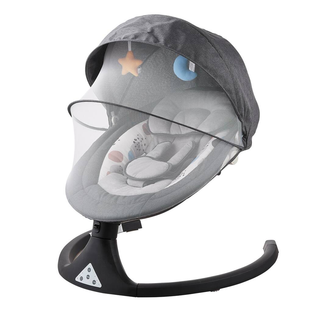 Portable Baby Swing for Newborns with Bluetooth Music and 5 Speeds Remote and Washable Seat