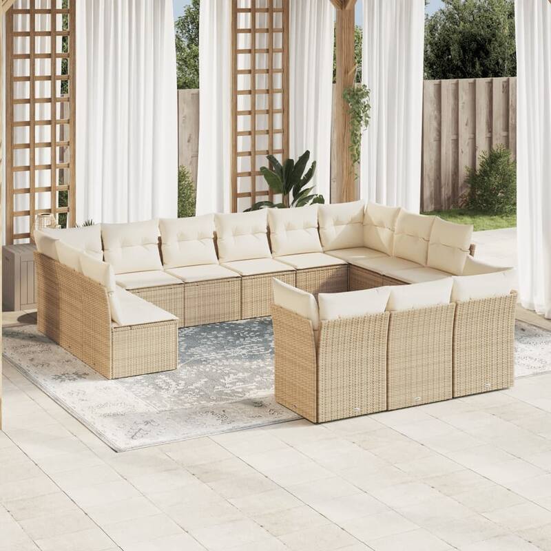 vidaXL Garden Sofa Set Beige - 24.4 x 24.4 x 27.2
