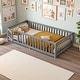 preview thumbnail 94 of 159, Wood Floor Bed with Safety Guardrails and Door Twin - Gray3