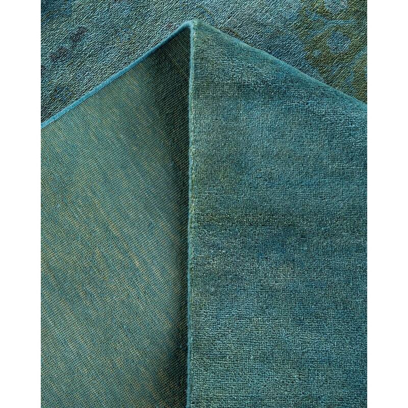 Overdyed, One-of-a-Kind Hand-Knotted Area Rug - Blueish - 12' 1" x 15' 2"
