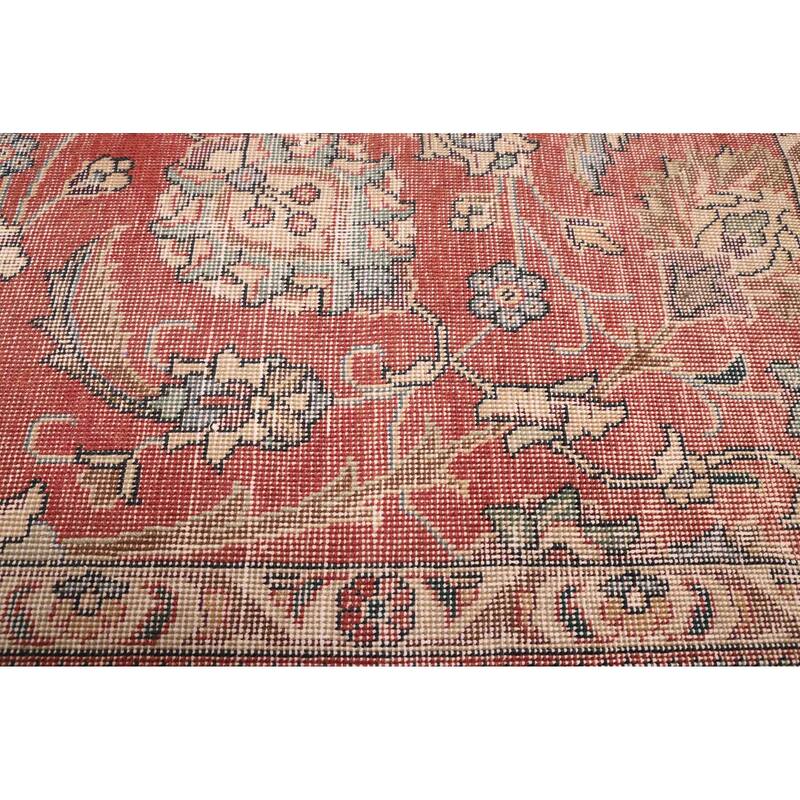 ECARPETGALLERY Hand-knotted Antalya Vintage Dark Red Wool Rug - 9'3 x 11'11