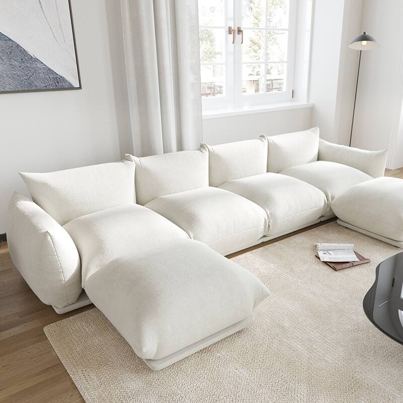 Chenille Fabric Upholstered Ottomans