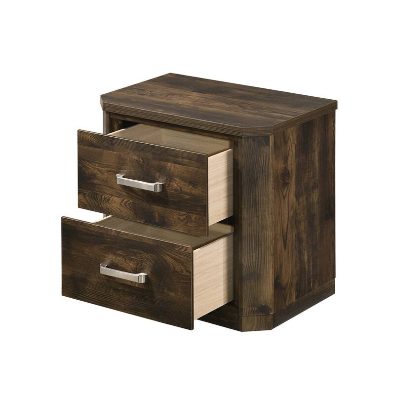Wooden Nightstand with 2 Drawers