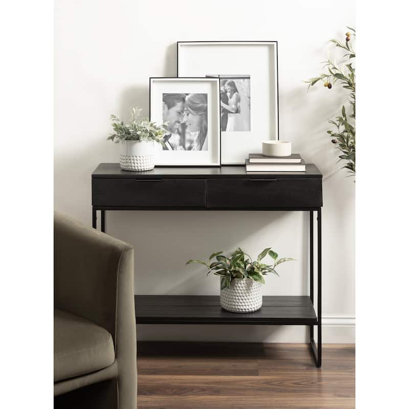Kate and Laurel Malone Wood and Metal Console Table