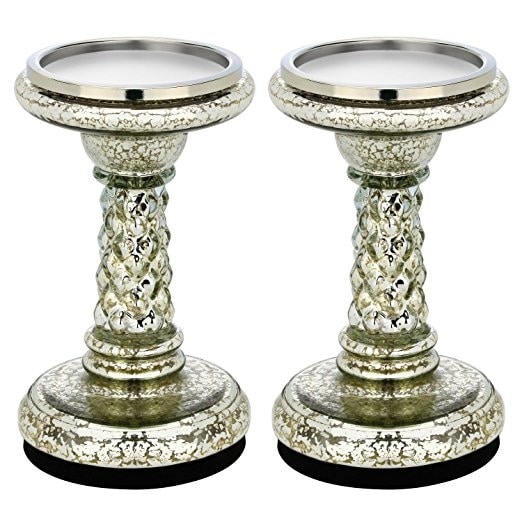 Shop 7.8" LED Candle Holders with Timer , Mercury Glass ...