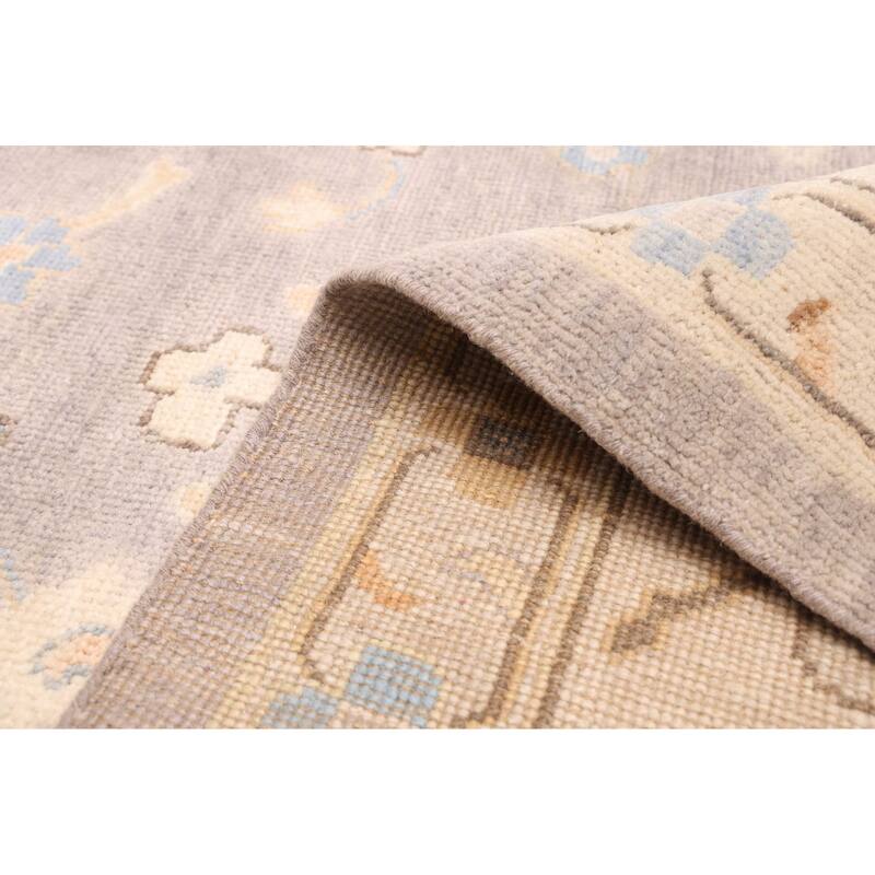 ECARPETGALLERY Hand-knotted Modern Oushak Grey Wool Rug - 9'6 x 13'3