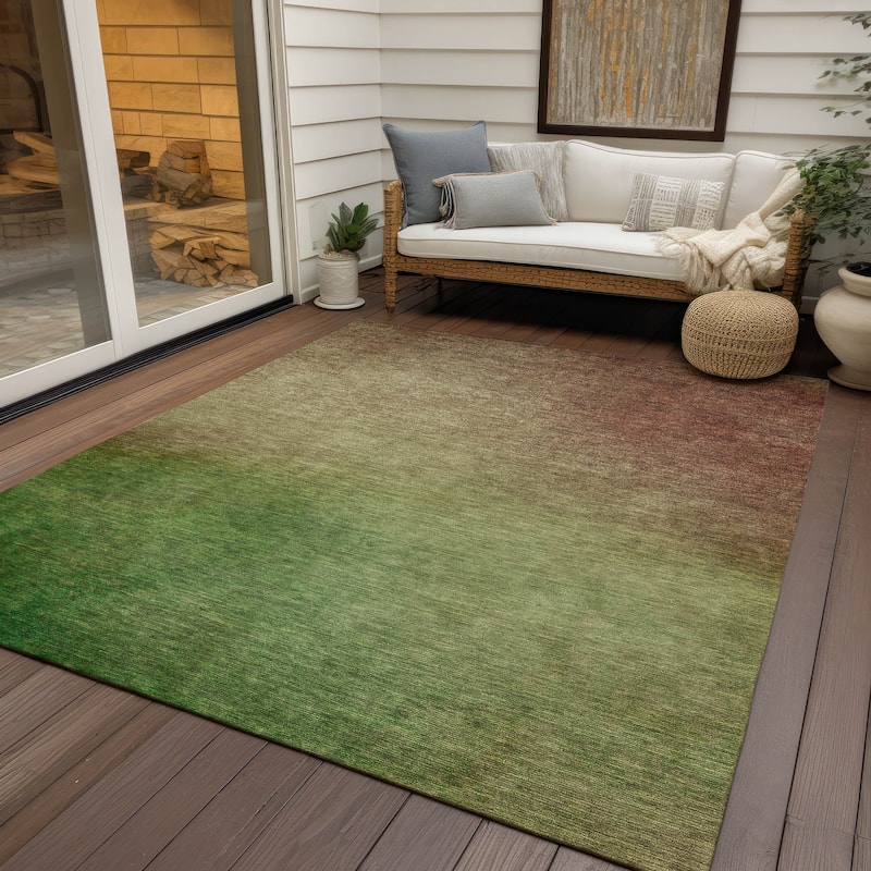 Machine Washable Indoor/ Outdoor Chantille Modern Ombre Rug