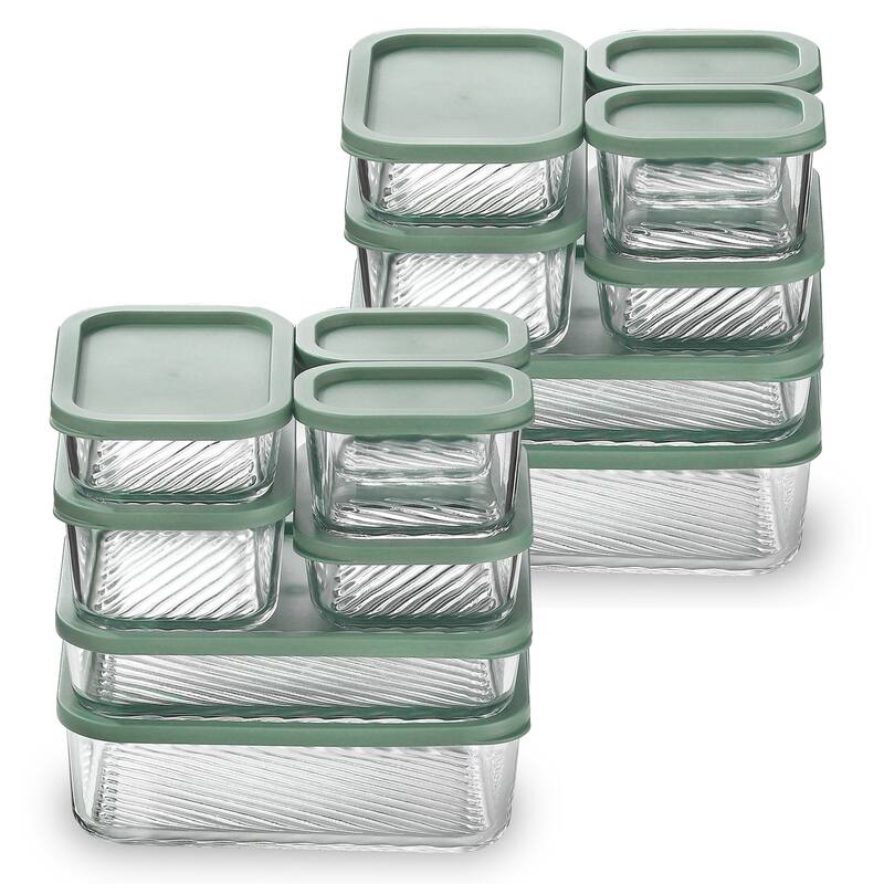 Empyrean Modular Glass Container - Sage Green - 14 Pack