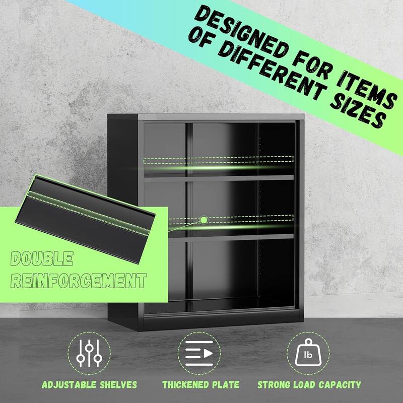 36 inch Metal Office File Storage Cabinet Locker with Locking Doors and Adjustable Shelves for Home Office, Garage, Pantry