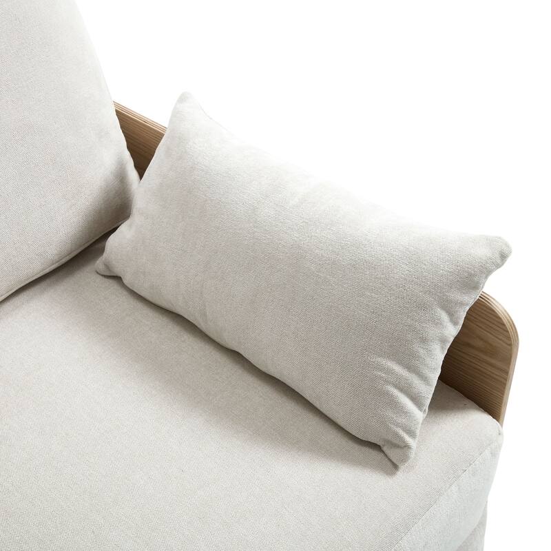 Chenille 3-in-1 Convertible Sofa Bed Chair with 3 Pillows and Storage Pockets