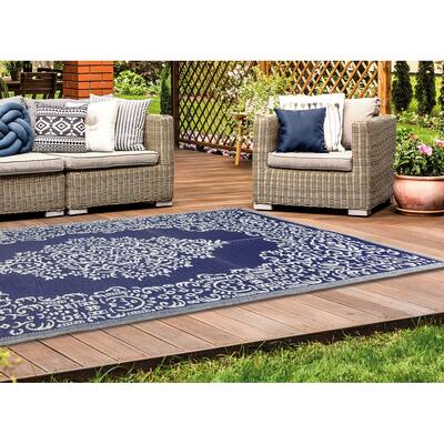 Beverly Rug Reversible Mats Plastic Outdoor Rug for Camping, Patio, Backyard, RV, Picnic, Deck