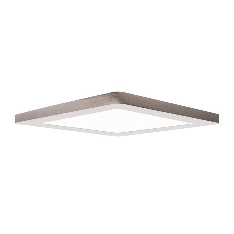 ModPLUS 12-inch Brushed Steel 120V LED Square Flush Mount - Brushed Steel