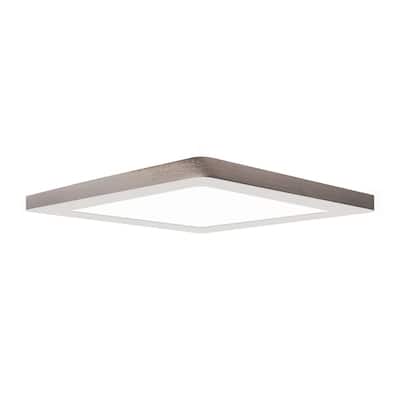ModPLUS 12-inch Brushed Steel 120V LED Square Flush Mount