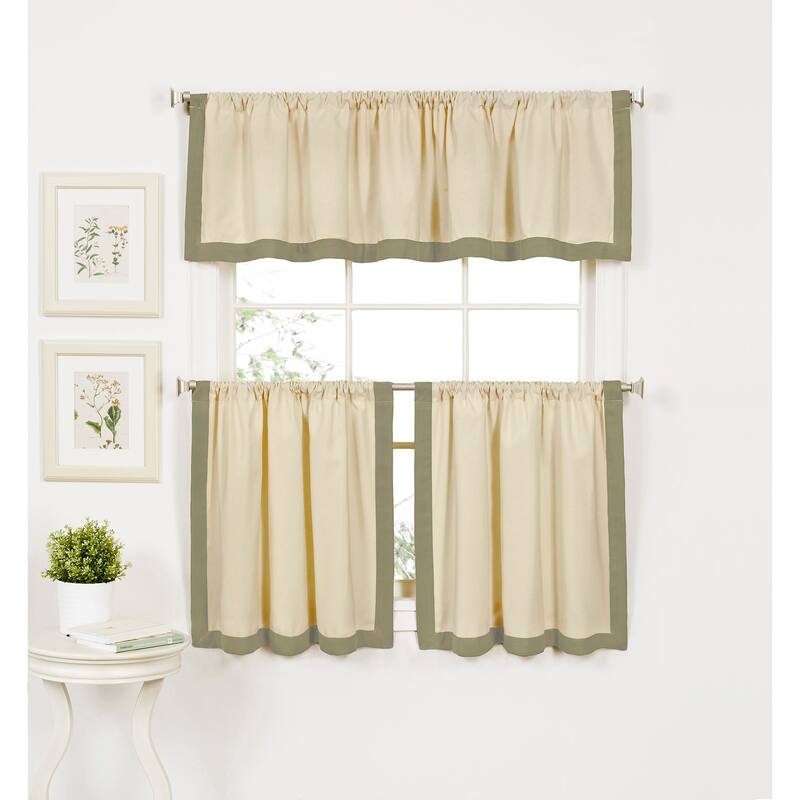 Wilton Colorblock Kitchen Window Tiers, Set of 2