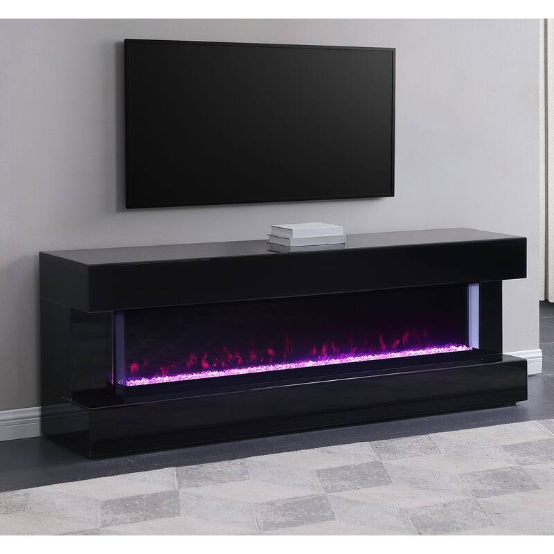 Wooden TV Stand with Visual Flame Box
