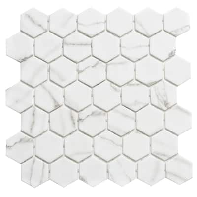 Eterna Hex 2x2 Glass Hexagon Mosaic Tile - Floor, Wall, Backsplash