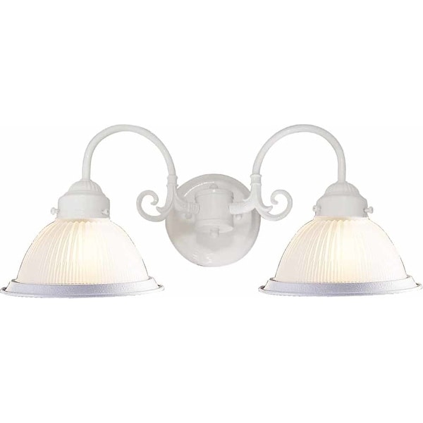 Volume Lighting V4702 2 Light 21" Width Bathroom Vanity Light with Clear Ribbed
