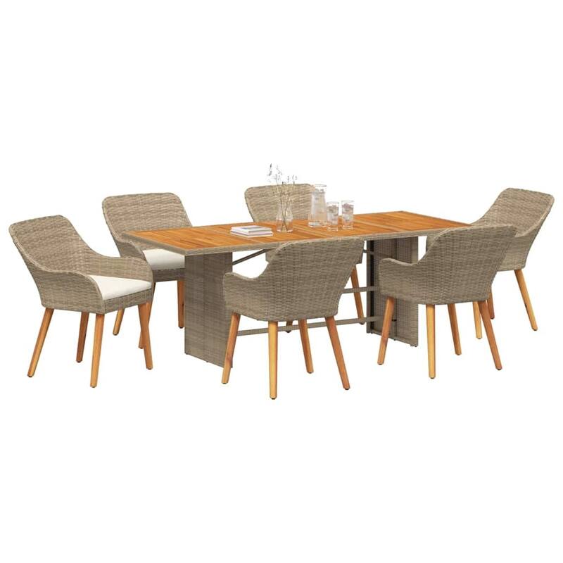 vidaXL Garden Dining 7/9 pcs poly rattan - 74.8 x 31.5 x 29.1