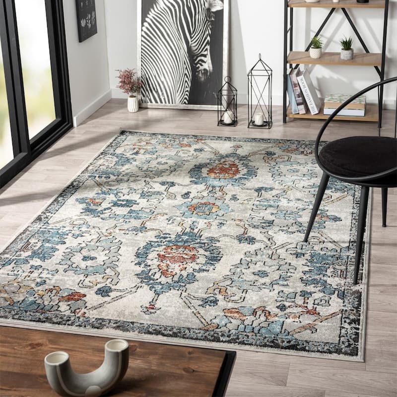 Luxe Weavers Oriental Floral Distressed Area Rug