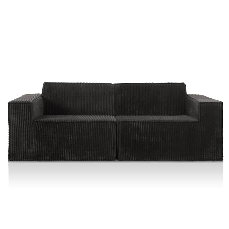 Furniture of America Navir Modern 2-Piece Chenille Foam Modular Loveseat