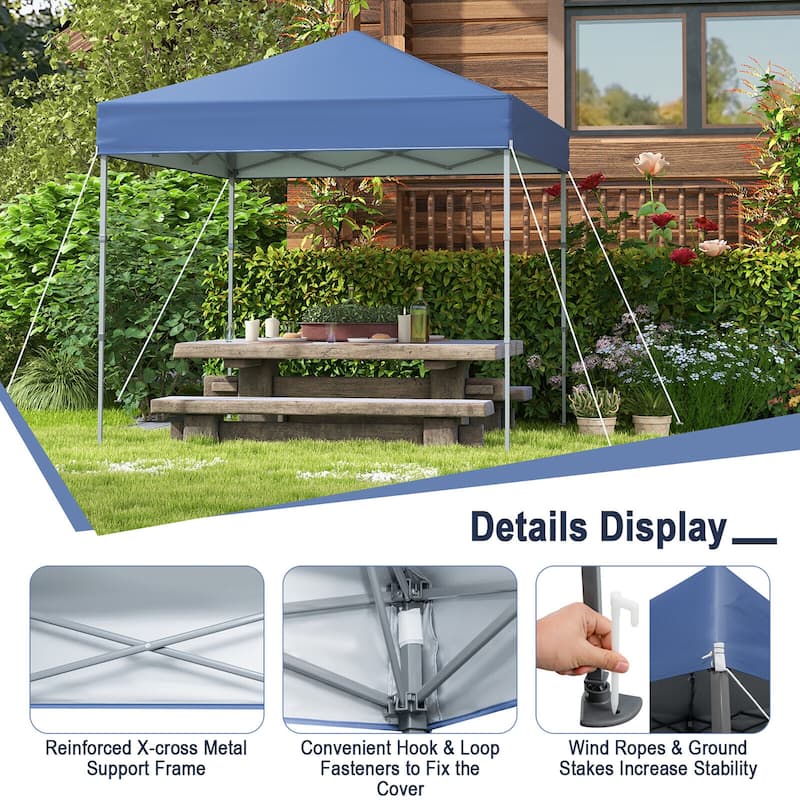 Gymax Patio 6.6 x 6.6ft Outdoor Pop-up Canopy Tent Portable Sun