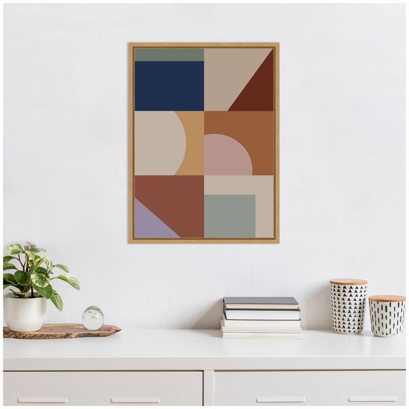 Kate and Laurel Modern Bohemian Pattern 1 by The Creative Bunch Studio Framed Canvas Wall Art Print