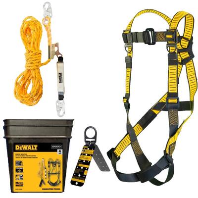 DeWalt Polyester Fall Protection Kit 310 lb. cap. Black/Yellow 3 pc