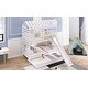 preview thumbnail 4 of 14, Twin Over Twin House Bunk Bed with Trundle, Slide, Staircase, Roof & Window