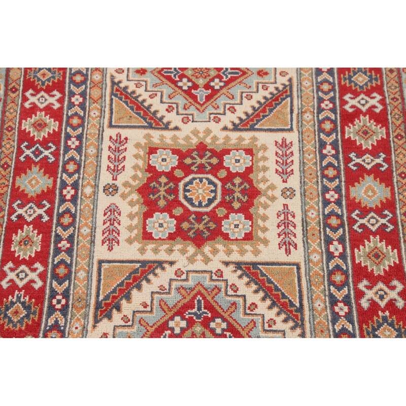 Kazak Accent Rug Hand-Knotted Traditional Beige Wool Carpet - 3'3" x 5'3"