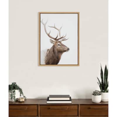 Kate and Laurel Sylvie Stag Profile Framed Canvas by Amy Peterson Art Studio