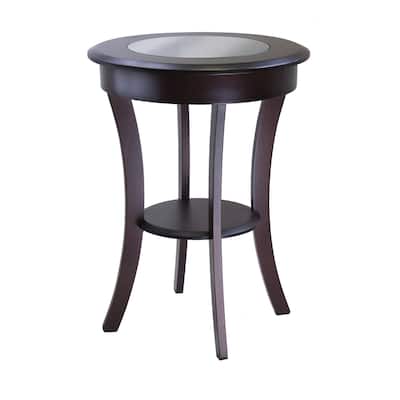 27" Cappuccino Elegant Cassie Wooden Round Accent Table