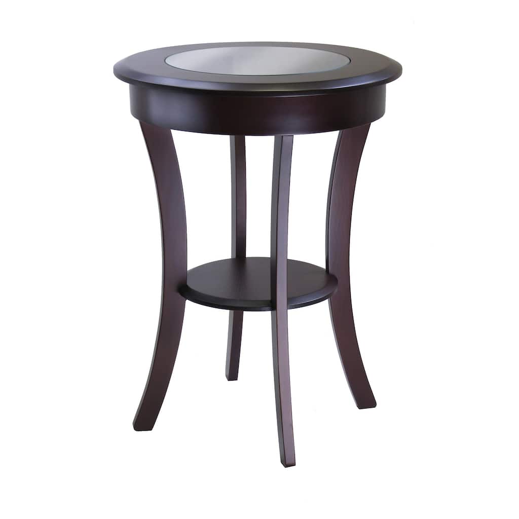 27" Cappuccino Elegant Cassie Wooden Round Accent Table