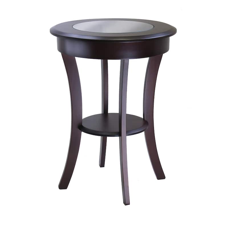 Cassie Round Accent Table, Cappuccino - 20"W x 20"D x 27"H