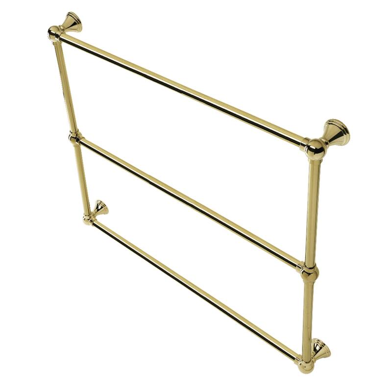 Kingston Brass Maximilien 36-Inch Wall Mount 3-Bar Towel Rack - Polished Brass