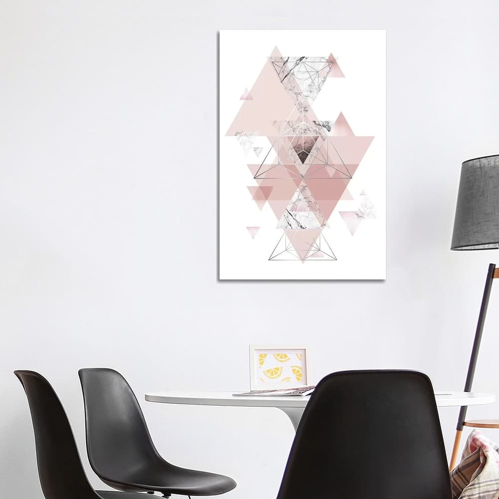 iCanvas "Blush Pink Marbled Geometric" by Urban Epiphany Canvas Print