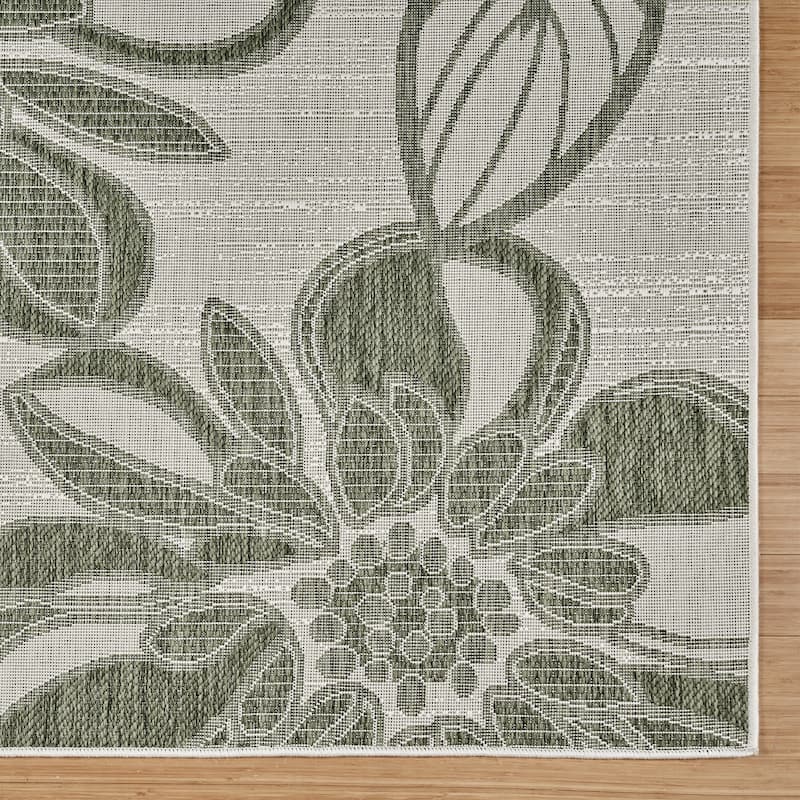 Gertmenian Tropea Woodbury Bold Floral Casual Easy Care Flatweave Indoor/ Outdoor Area Rug