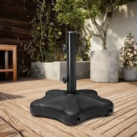 Outsunny Cantilever Umbrella Base Stand Holder with Channel Grooves for Powerful