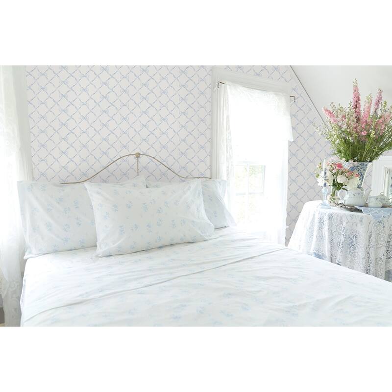 LoveShackFancy Baby Bow Dreamy Sky Peel and Stick Wallpaper