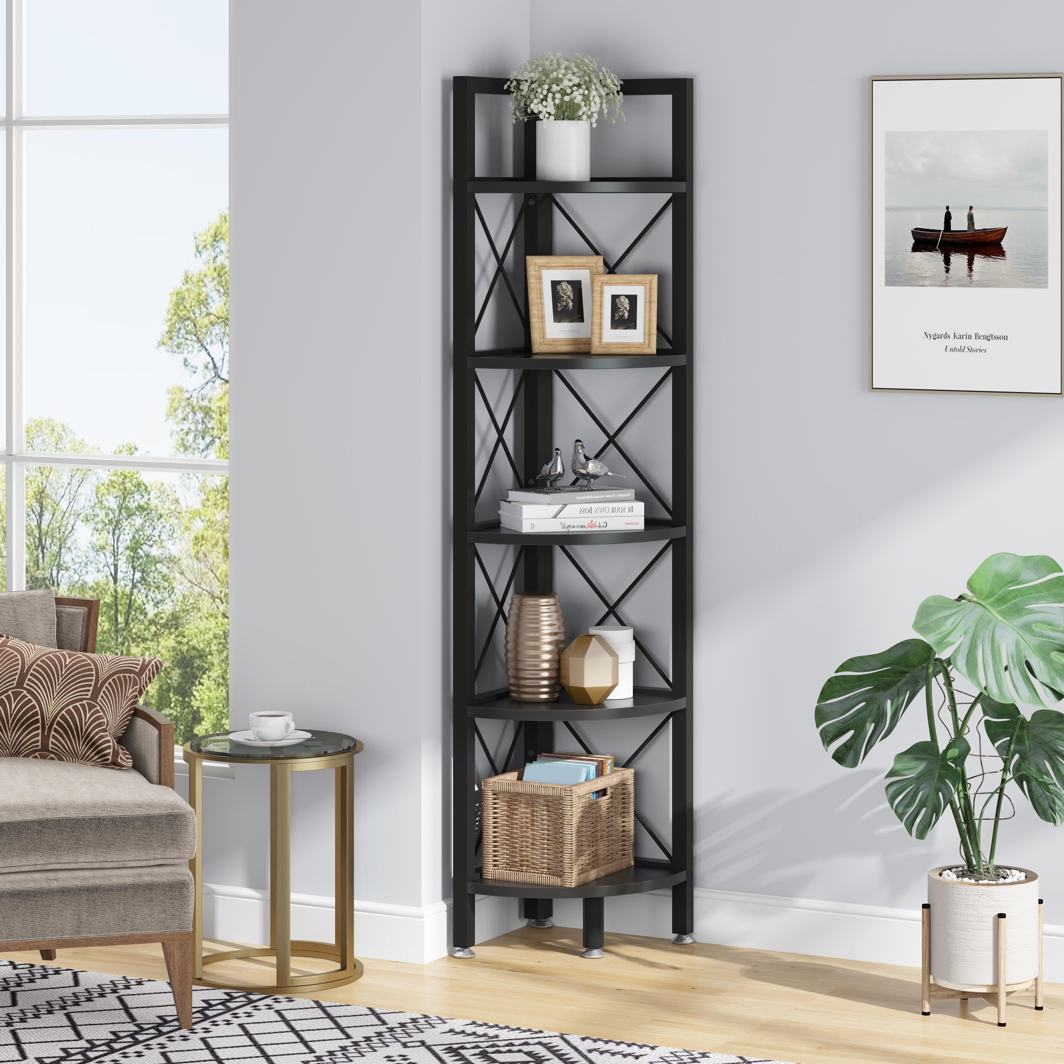 5 Tier Wood Wall Corner Bookshelf Corner Shelf - On Sale - Bed Bath &  Beyond - 35222252