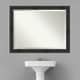 preview thumbnail 9 of 33, Beveled Wood Bathroom Wall Mirror - Rustic Pine Black Frame