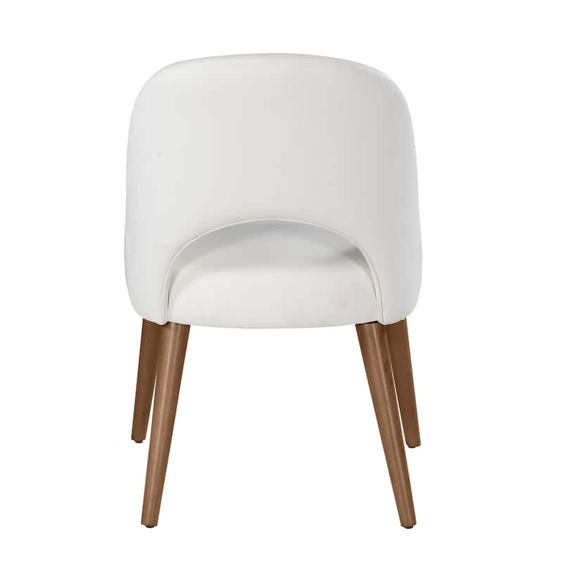 Somette Kenny White Faux Leather Open Back Side Chair, Set of 2