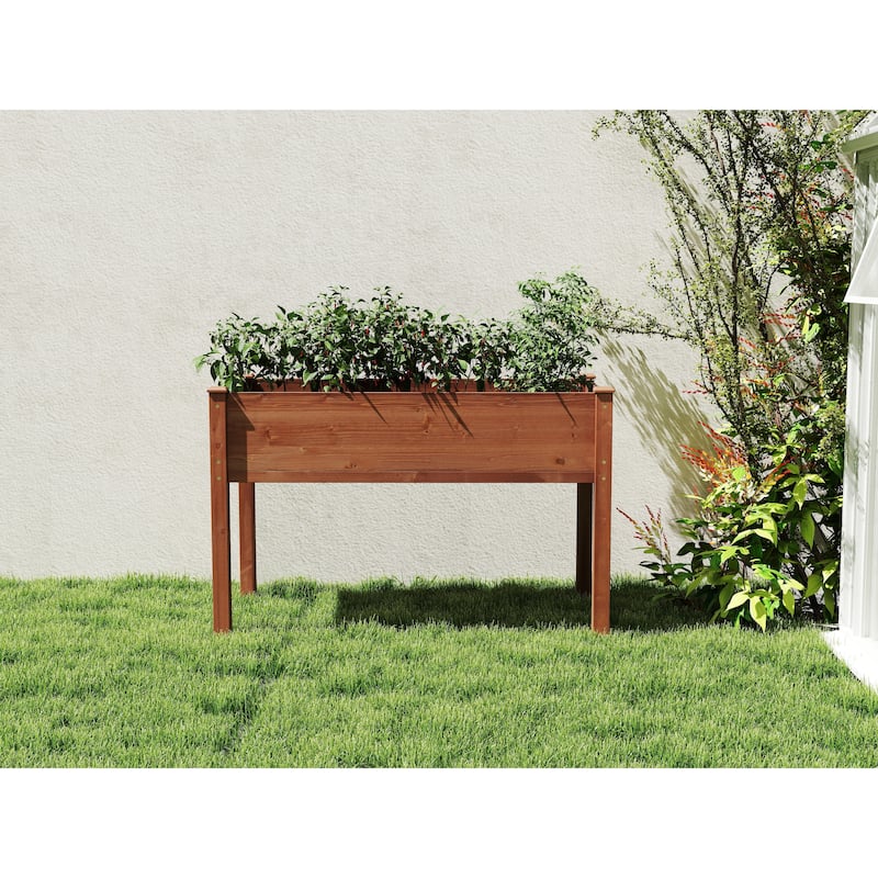 48x24x30 inch Raised Garden Bed with Legs,Elevated Wooden Planter Box for Outdoor Plants Flowers Fruits Vegetable Herb Growing