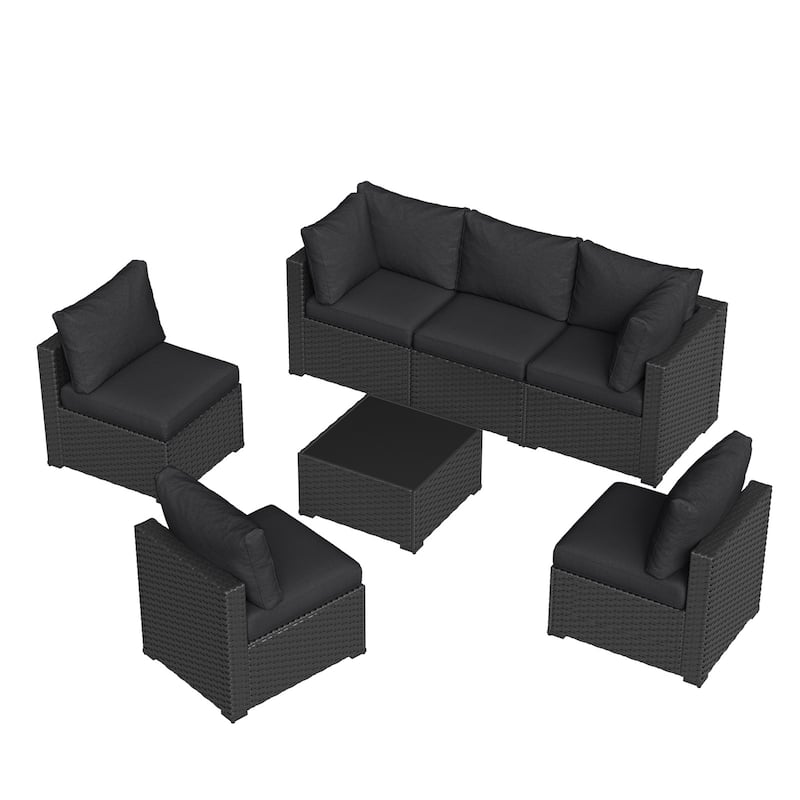 Wicker Rattan Patio Sectional Sofa Set