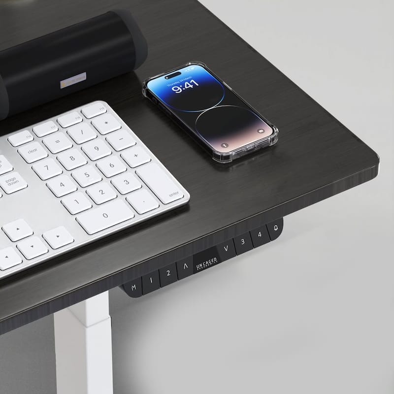 Rise Up Dual Motor Electric Standing Desk 48x30 1-pc Black Desktop